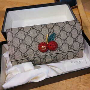 Gucci Supreme Cherry Wallet/Clutch